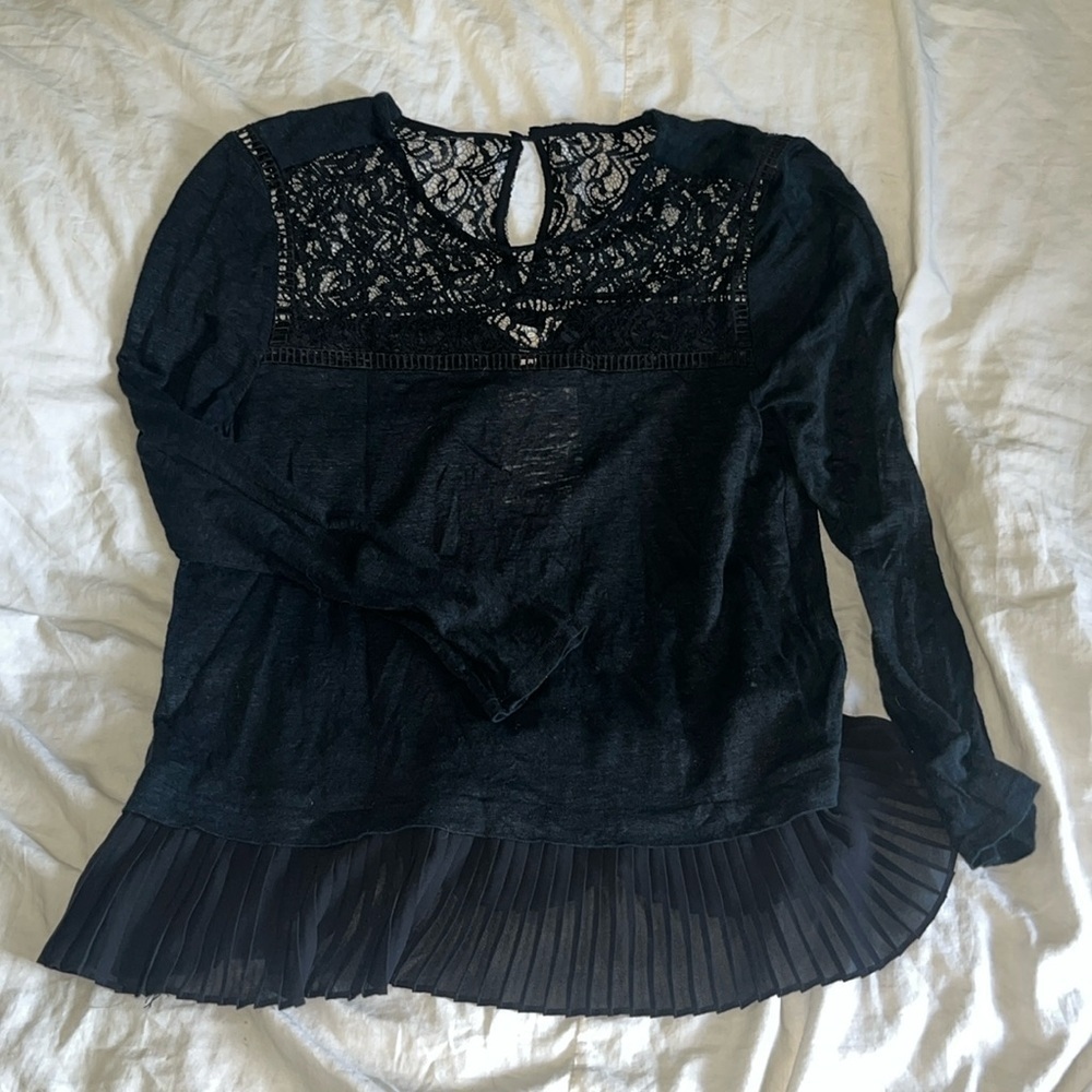 REBECCA TAYLOR Black Lace Women's Top